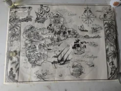Affiche ancienne sur la Guadeloupe imp par Jarry signée par G.Costes.