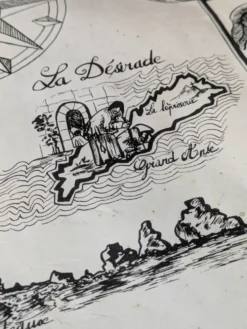 Affiche ancienne sur la Guadeloupe imp par Jarry signée par G.Costes.