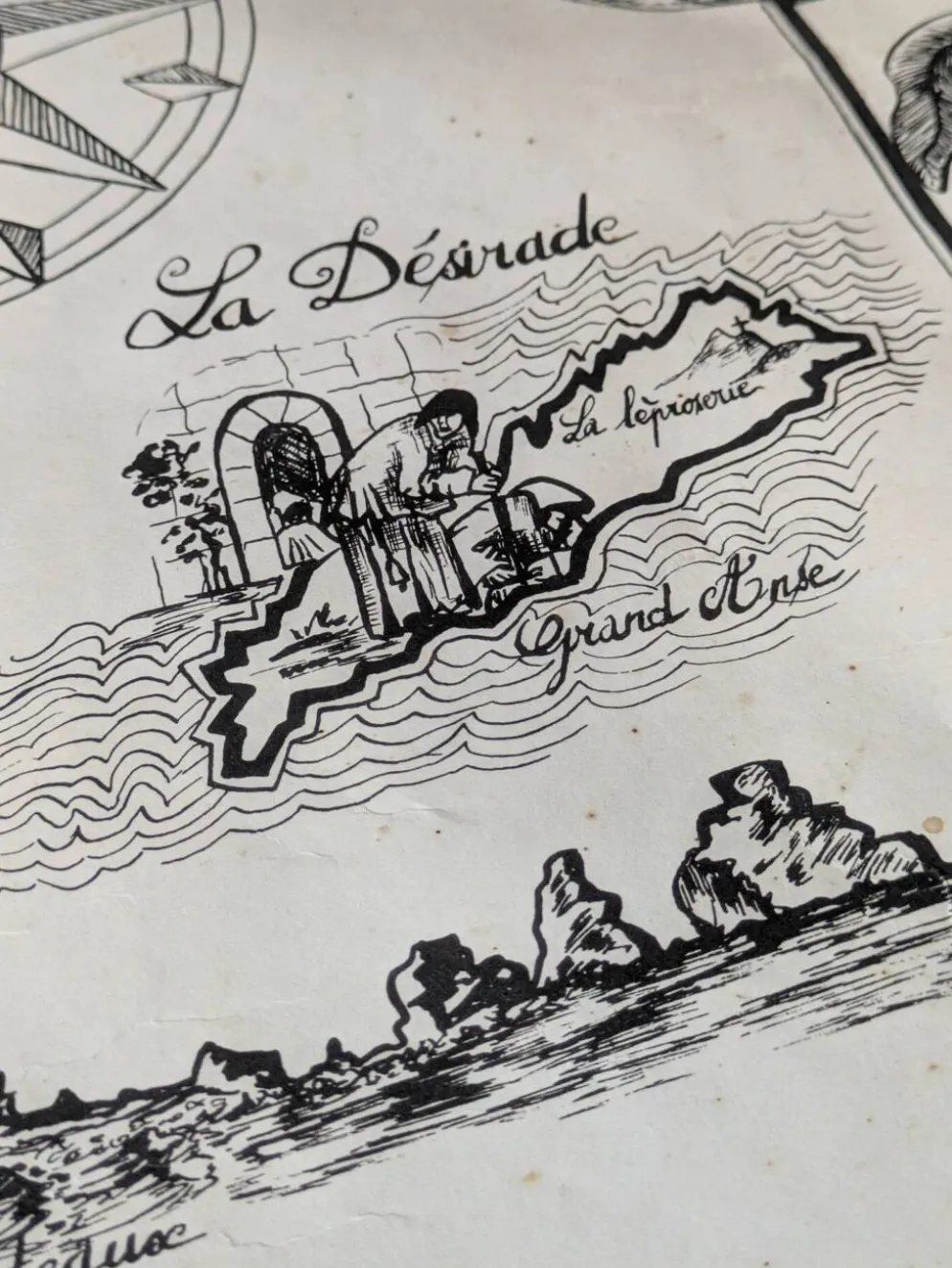 Affiche ancienne sur la Guadeloupe imp par Jarry signée par G.Costes.
