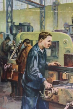 Affiche industrielle tchèque par Frantisek Bilek, années 1950
