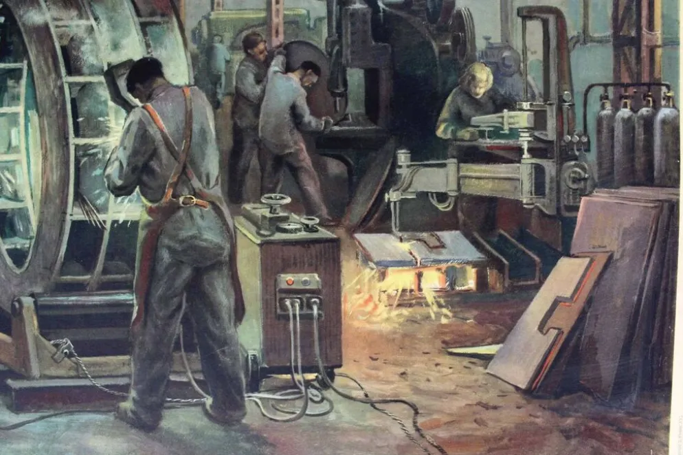 Affiche industrielle tchèque par Frantisek Bilek, années 1950