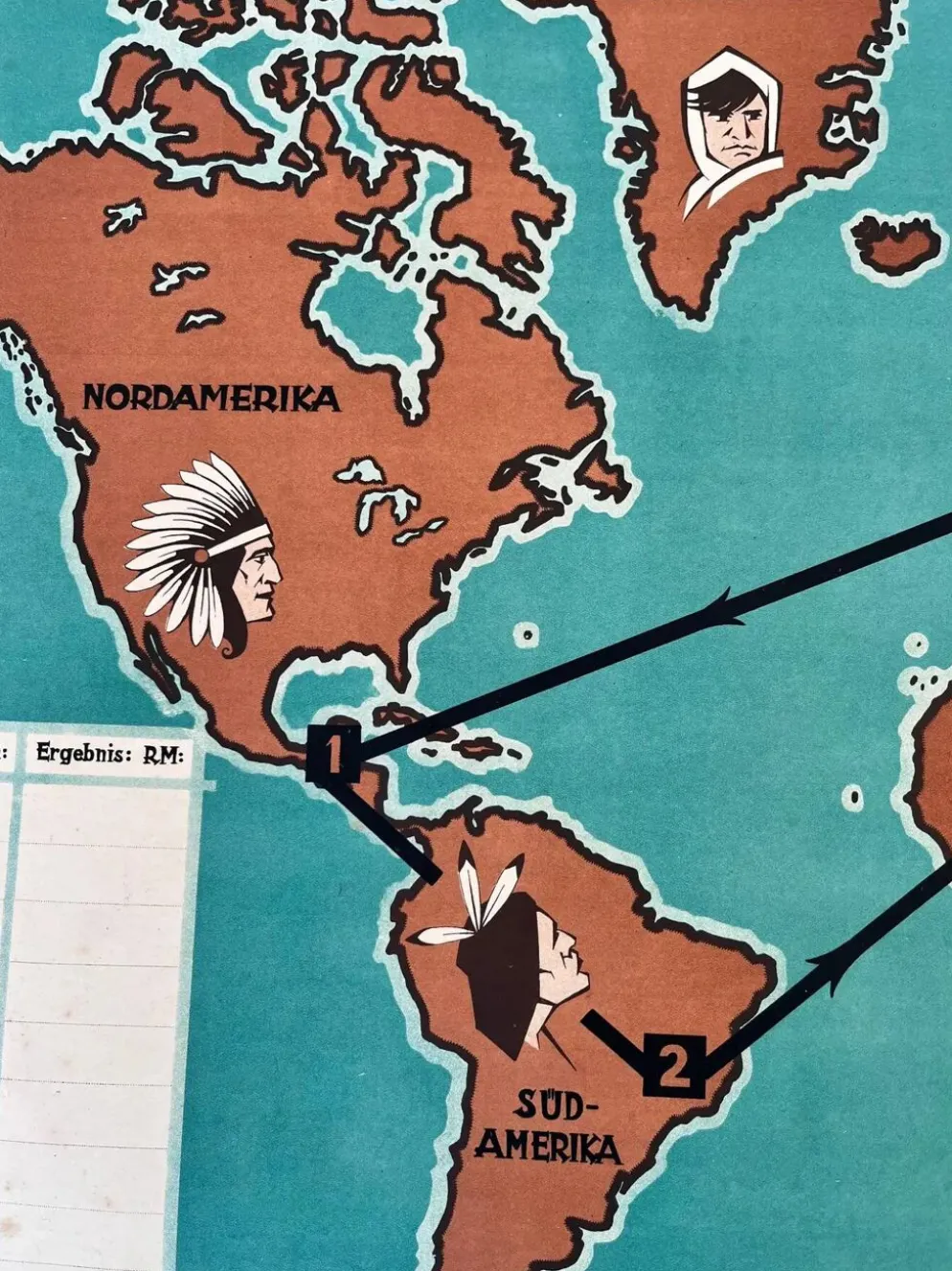 Affiche originale allemande de voyage en dirigeable - années 1930