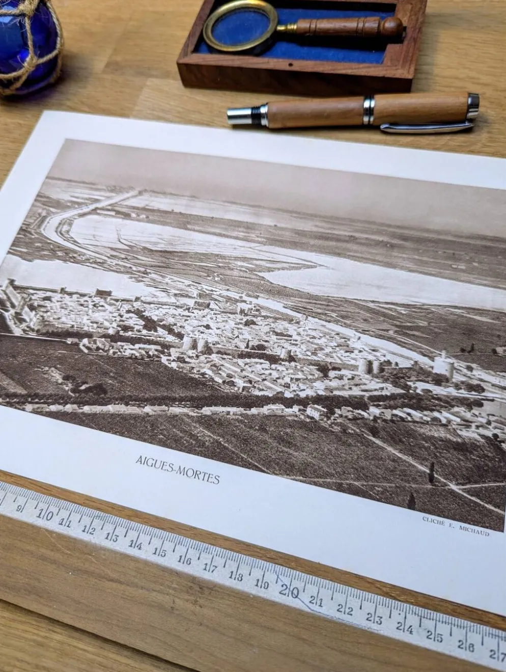 Aigues-Mortes, vintage, planche photo imprimée en 1935.