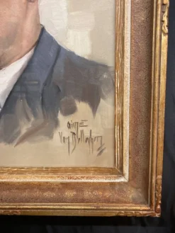 Aimé VAN BELLEGHEM (1922-1996), Portrait de René Brondel, huile sur toile