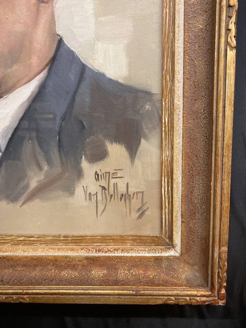 Aimé VAN BELLEGHEM (1922-1996), Portrait de René Brondel, huile sur toile