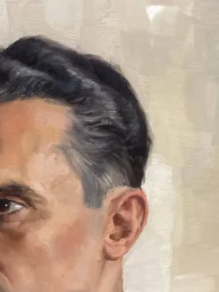 Aimé VAN BELLEGHEM (1922-1996), Portrait de René Brondel, huile sur toile