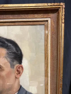 Aimé VAN BELLEGHEM (1922-1996), Portrait de René Brondel, huile sur toile