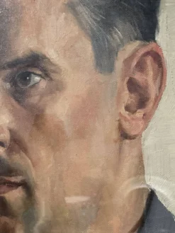 Aimé VAN BELLEGHEM (1922-1996), Portrait de René Brondel, huile sur toile