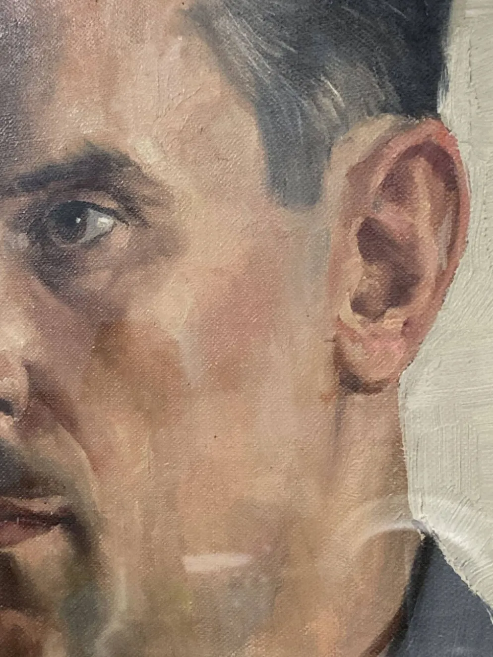 Aimé VAN BELLEGHEM (1922-1996), Portrait de René Brondel, huile sur toile