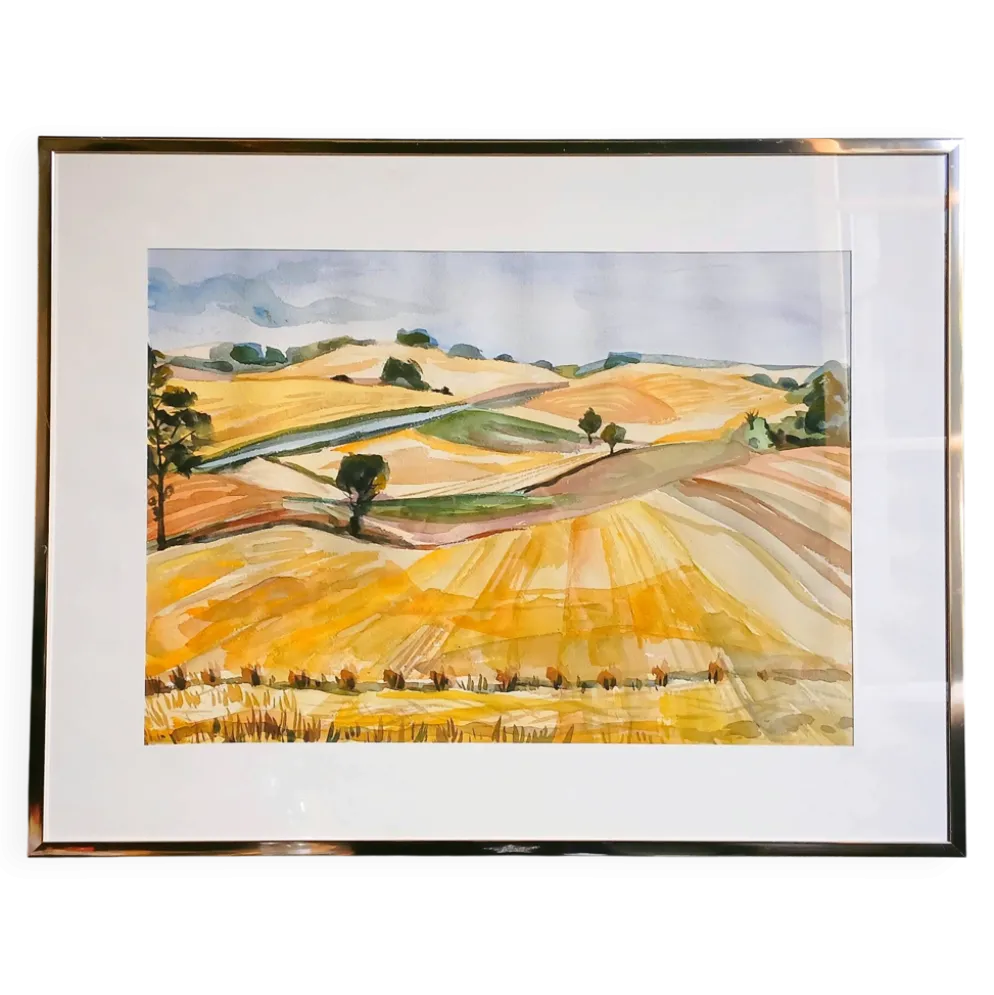 Alida Antoinetta van Nie (1927–2010) Monti Volsinii. Aquarelle encadrée.