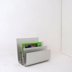 Aluminum Magazine Rack by Pierre Vandel for Espace Pierre Cardin, 1970s