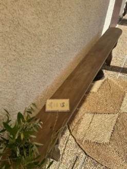 Ancien banc de ferme en chêne de 230 cm