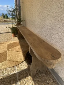 Ancien banc de ferme en chêne de 230 cm