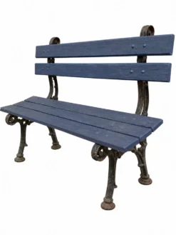 Ancien banc de jardin en fonte et bois repeint