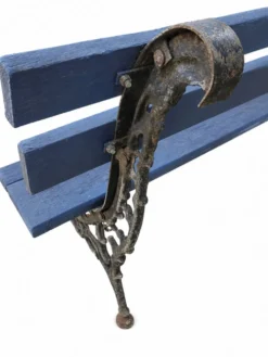 Ancien banc de jardin en fonte et bois repeint