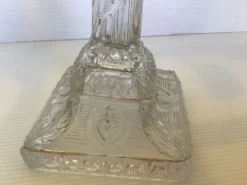 Ancien bougeoir verre moulé