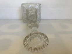 Ancien bougeoir verre moulé