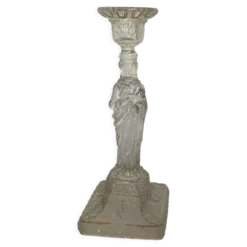 Ancien bougeoir verre moulé