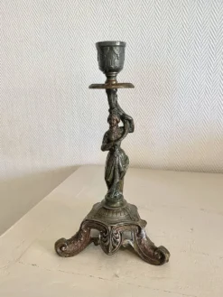 Ancien bougeoir XIXeme à figure féminine