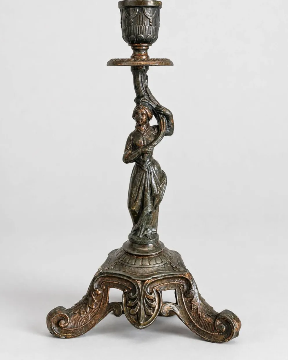 Ancien bougeoir XIXeme à figure féminine