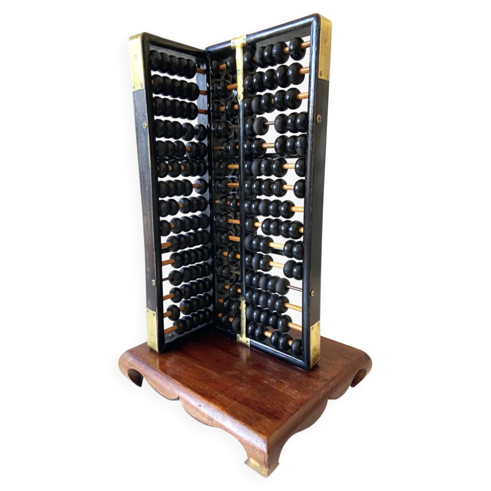 Ancien Boulier Traditionnel Chinois Abacus "Suanpan" 1940-1950 Vintage