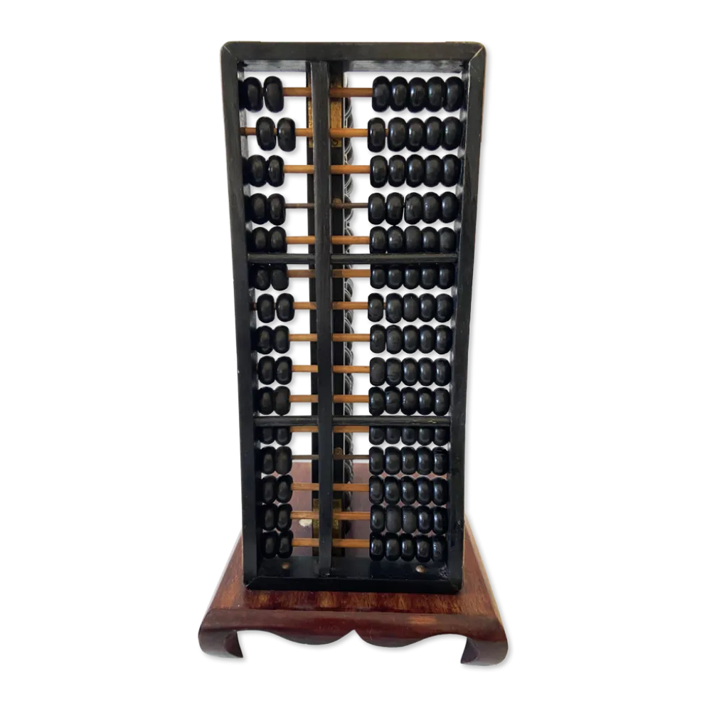 Ancien Boulier Traditionnel Chinois Abacus "Suanpan" 1940-1950 Vintage