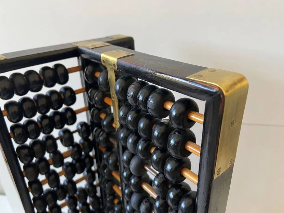 Ancien Boulier Traditionnel Chinois Abacus "Suanpan" 1940-1950 Vintage