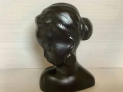 Ancien buste de femme africaine à poser ou à accrocher