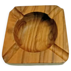 Ancien cendrier en bois d'olivier
