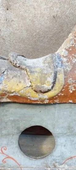 Ancien Cheval À Bascule XIXe Siècle En Bois Et Papier Mâché Peint