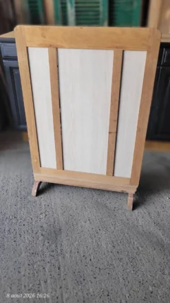 Ancien écran de cheminée décoratif en bois
