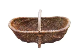 Ancien grand panier bourguignon en osier