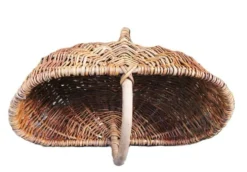 Ancien grand panier bourguignon en osier