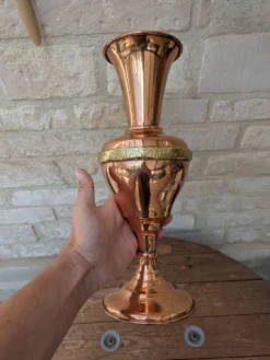 Ancien grand vase en cuivre de Villedieu les Poêles Gaor H37.5cm
