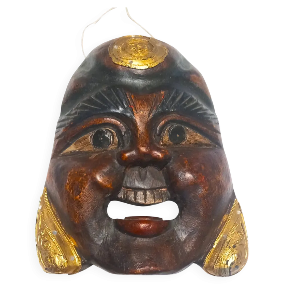 Ancien masque en bois de Boudha