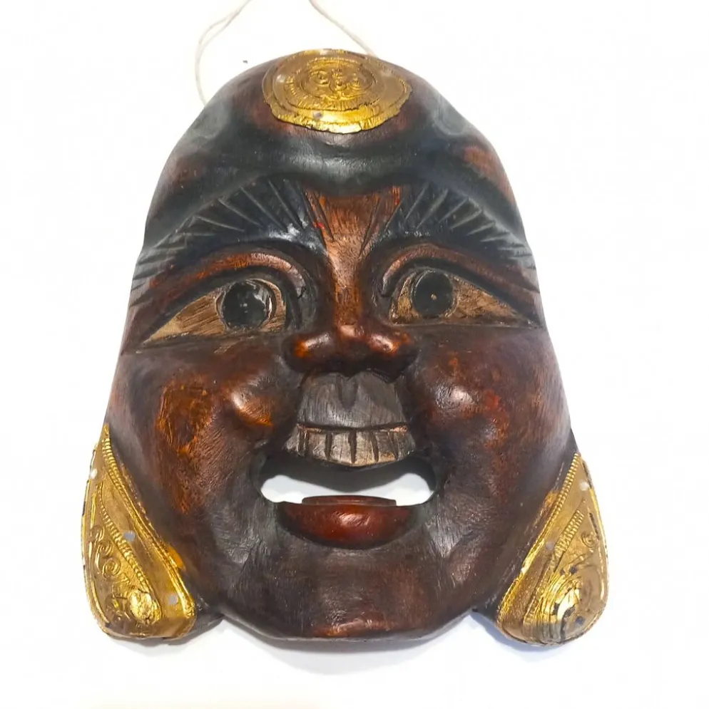 Ancien masque en bois de Boudha