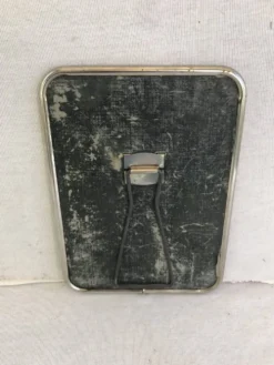 Ancien miroir barbier contour alu + trépied décoration vintage