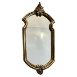 Ancien miroir en bois doré Rocaille des années 70