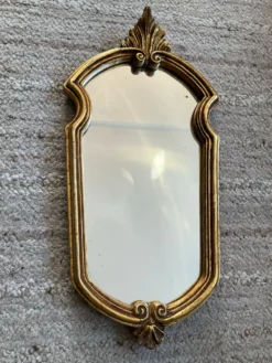 Ancien miroir en bois doré Rocaille des années 70