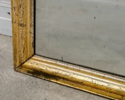 Ancien miroir Louis Philippe au mercure, dorure à l’or, fin 19ème