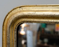 Ancien miroir Louis Philippe au mercure, dorure à l’or, fin 19ème