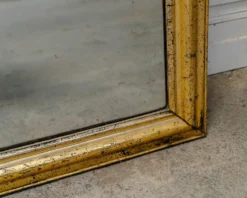 Ancien miroir Louis Philippe au mercure, dorure à l’or, fin 19ème