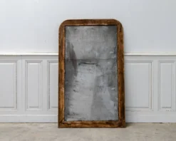 Ancien miroir Louis Philippe au mercure, dorure à l’or, fin 19ème