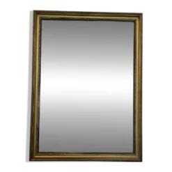 Ancien miroir mural rectangulaire cadre en bois doré vintage
