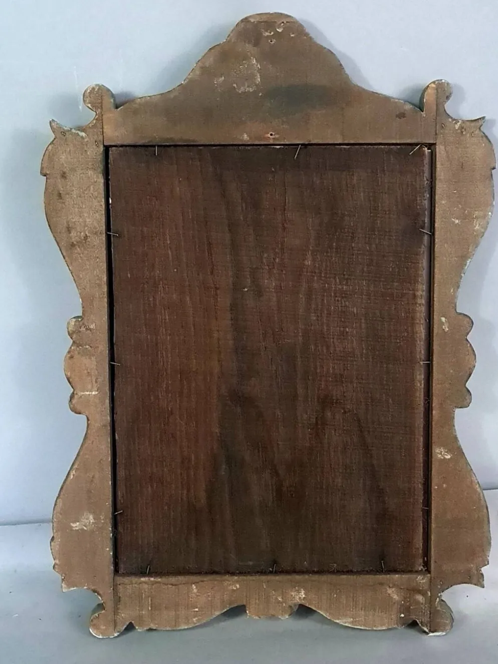 Ancien miroir à parcloses bois sculpté dorure à la feuille 53x37 cm SD207