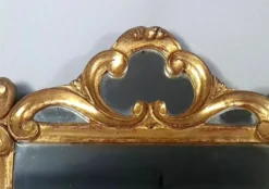 Ancien miroir à parcloses bois sculpté dorure à la feuille 53x37 cm SD207