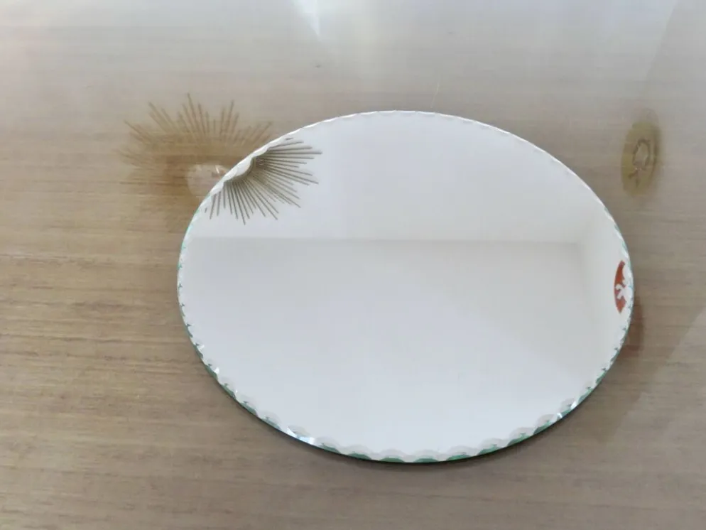 Ancien miroir rond, biseauté, à poser, art déco, années 40 50