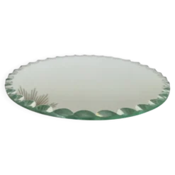 Ancien miroir rond, à poser, art déco, biseauté, années 40 50
