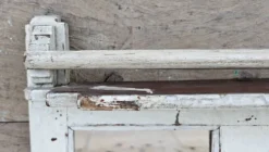 Ancien miroir - étagère triptyque en teck birman