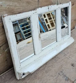 Ancien miroir - étagère triptyque en teck birman